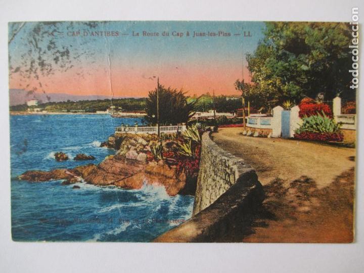 Cartoline: TARJETA POSTAL DE FRANCIA. 59 CAP D&acute;ANTIBES. LA ROUTE DU CAP A JUAN LES PINS LL