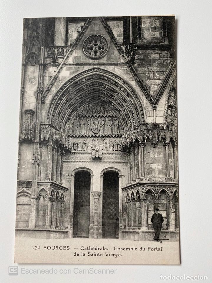 Postais: TARJETA POSTAL. FRANCIA. CENTRO-VALLE DE LOIRA.CHER.BOURGES.CATHEDRALE.ENSEMBLE DU PORTAIL DE VIERGE
