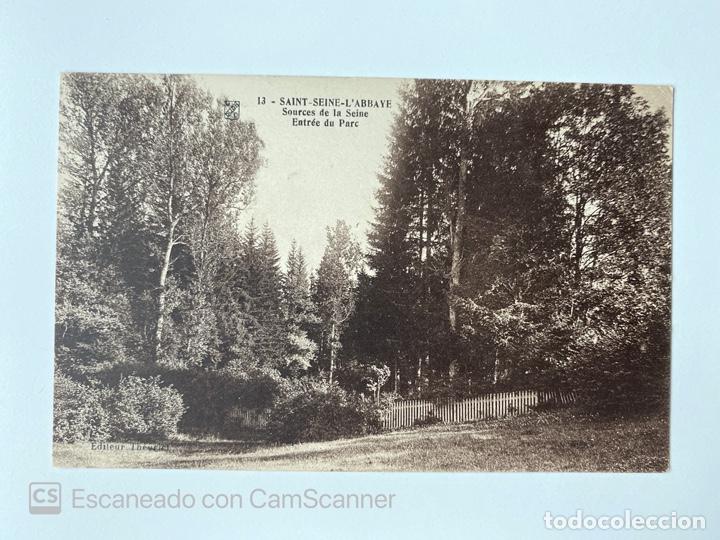 Cartoline: TARJETA POSTAL. FRANCIA. C&Ocirc;TE D'OR. 13.- SAINT-SAINE-L'ABBAYE. SOURCES DE LA SEINE. ENTR&Eacute;E DU PARC