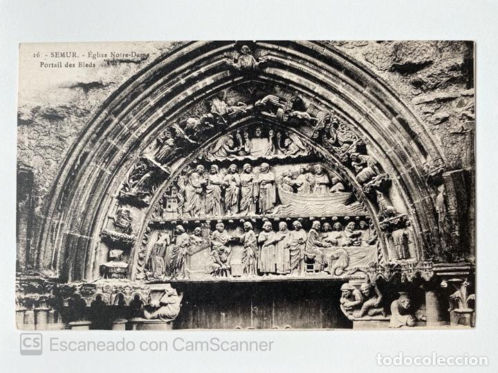 Cartoline: TARJETA POSTAL. FRANCIA. C&Ocirc;TE D'OR. 16.- SEMUR. EGLISE NOTRE-DAME. PORTAIL DES BLEDS.