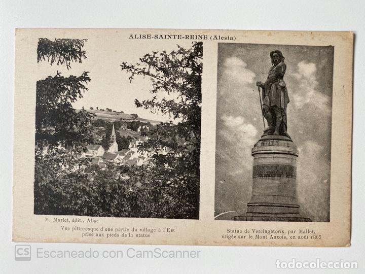 Cartoline: TARJETA POSTAL. FRANCIA. C&Ocirc;TE D'OR. ALISE-SAINTE-REINE. ALESIA. VILLAGE ET STATUE BERCINGETORIX