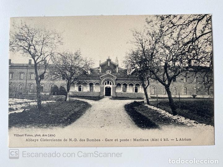 Cartoline: TARJETA POSTAL. FRANCIA. AIN. GARE ET POSTE: MARLIEUX. ABBAYE CISTERCIENNE DE N.D. DES DOMBRES.