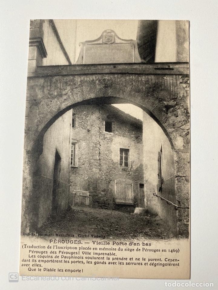 Postales: TARJETA POSTAL. FRANCIA. AIN. PEROUGES. VIEILLE PORTE DEN BAS - Foto 1