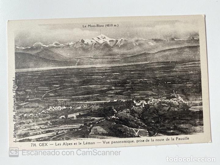Cartoline: TARJETA POSTAL. FRANCIA. AIN. GEX. LES ALPES ET LE LEMAN. VUE PANORAMIQUE. LE MONT-BLANC.