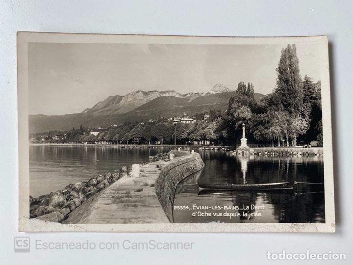 Postales: TARJETA POSTAL. FRANCIA. ALTA SABOYA. ENVIAN-LES-BAINS. LA DENT D'OCHE VUE DEPUIS LA JETEE