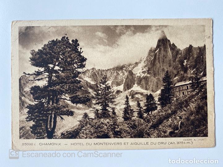 Postales: TARJETA POSTAL. FRANCIA. ALTA SABOYA. CHAMONIX. HOTEL DU MOTENVERS ET AIGUILLE DU DRU.