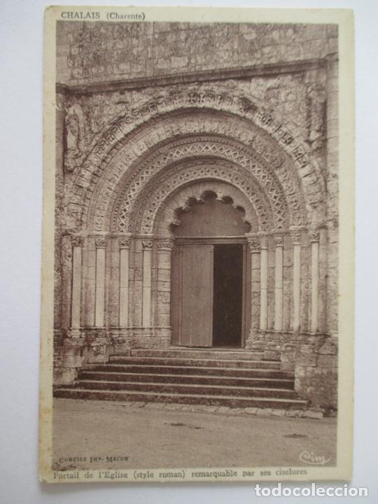 Postales: TARJETA POSTAL DE FRANCIA. CHALAIS CHARENTE PORTAIL EGLISE STYLE ROMAN.