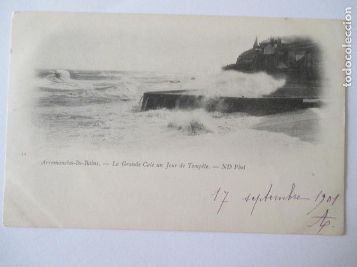 Postais: TARJETA POSTAL DE FRANCIA. 11 ARROMANCHES LES BAINS LA GRANDE CLAE UN JOUR DE TEMPETE ND