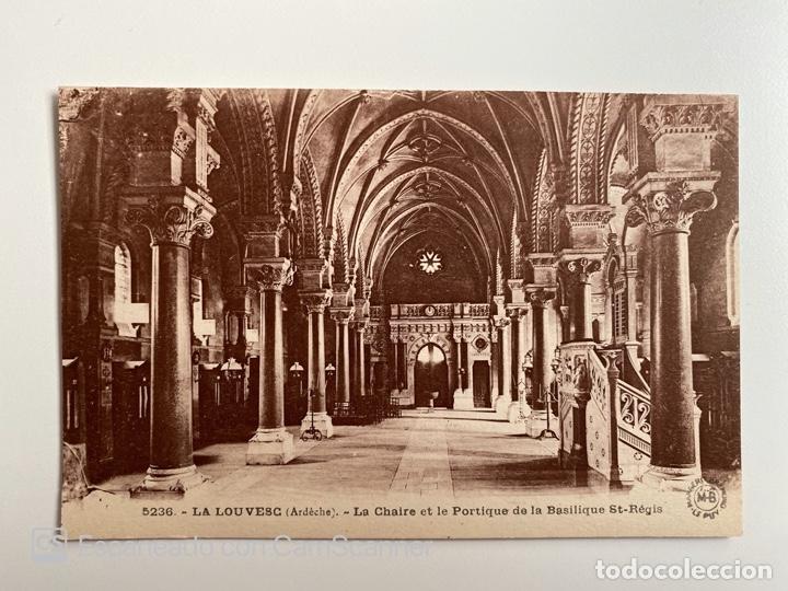Postales: TARJETA POSTAL. FRANCIA. ARD&Egrave;CHE. LA LOUVESC. LA CHAIRE ET LE PORTIQUE DE LA BASILIQUE ST-REGIS