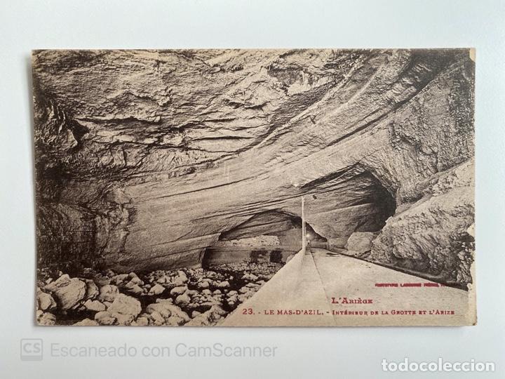 Postcards: TARJETA POSTAL. FRANCIA. ARI&Egrave;GE. LE MAS-D'AZIL. INTEIEUR DE LA GROTTE ET L'ARIZE