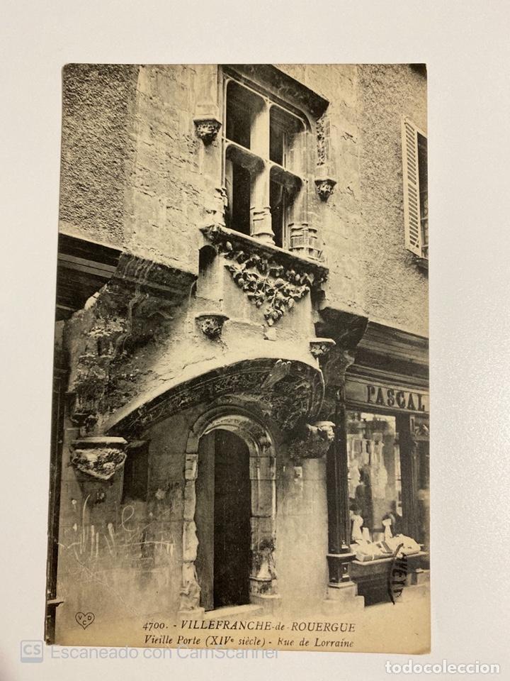 Cartes Postales: TARJETA POSTAL. FRANCIA. AUBE. VILLEFRANCHE DE ROUERGUE. VIEILLE PORTE (XIV SIECLE) RUE DE LORRAINE