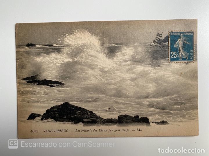 Postais: TARJETA POSTAL. FRANCIA. COSTAS DE ARMOR. SAINT-BRIEUC. LES BRISANTS DES ETAUX PAR GROS TEMPS. LL.