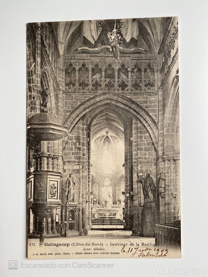 Postais: TARJETA POSTAL. FRANCIA. COSTAS DE ARMOR. GUINGAMP. INTERIEUR DE LA BASILIQUE