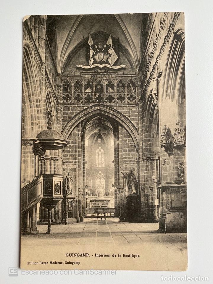Postais: TARJETA POSTAL. FRANCIA. COSTAS DE ARMOR. GUINGAMP. INTERIEUR DE LA BASILIQUE