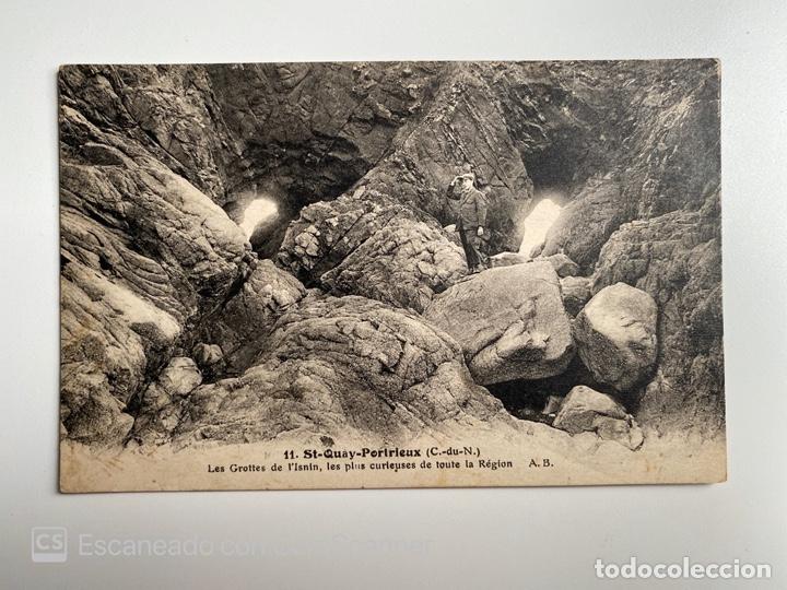 Postais: TARJETA POSTAL. FRANCIA. COSTAS DE ARMOR. ST-QUAY-PORTRIEUX. 11. LES GROTTES DE L'ISIN. A.B.