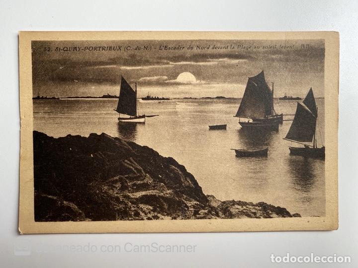 Postais: TARJETA POSTAL. FRANCIA. COSTAS DE ARMOR. ST-QUAY-PORTRIEUX. 52.- L'ESCADRE DU NOR DEVANT LA PLAGE