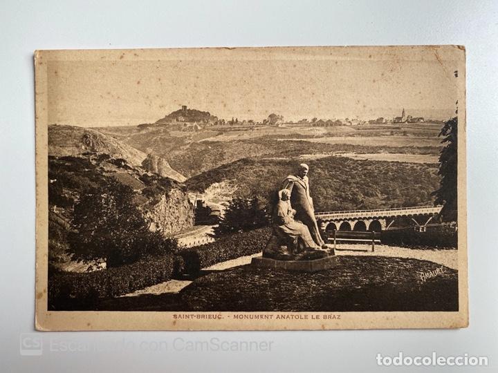 Postais: TARJETA POSTAL. FRANCIA. COSTAS DE ARMOR. SAINT-BRIEUC. MONUMENT ANTOLE LE BRAZ.