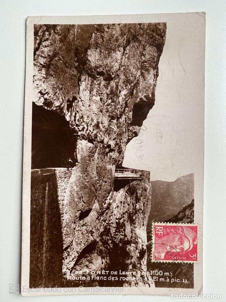 Postais: TARJETA POSTAL. FRANCIA. DR&Ocirc;ME. FORET DE LENTE. ROUTE FLANC DES ROCHERS