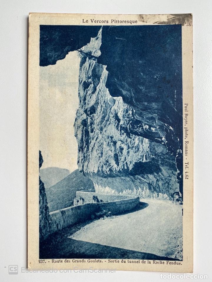Postcards: TARJETA POSTAL. FRANCIA. DR&Ocirc;ME. VERCORS. 237.- ROUTE DES GRANDS GOULETS.SORTIE DU TUNNEL DE LA ROCHE