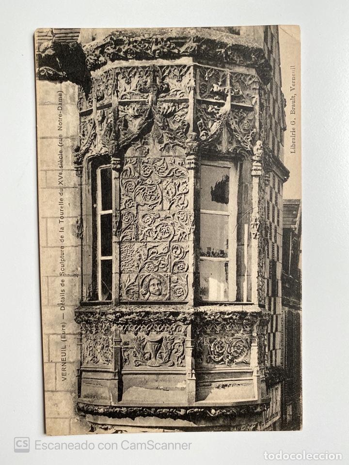 Postais: TARJETA POSTAL. FRANCIA. EURE. VERNEUIL. DETAILS DE SCULPTURE DE TOURELLE DU XV SIECLE