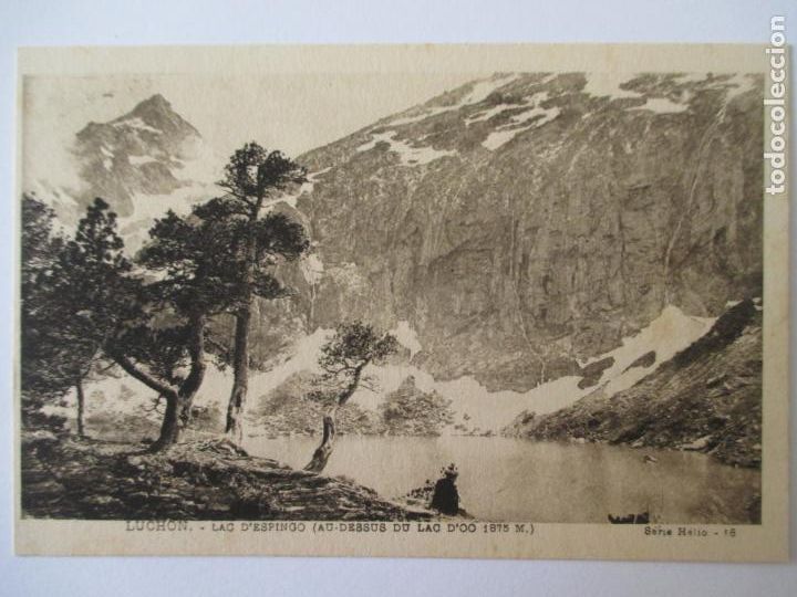 Postais: TARJETA POSTAL DE FRANCIA. LUCHON LAC D&acute;ESPINGO DESSUS DU LAC D&acute;OO 1875 SERIE HELIO 16