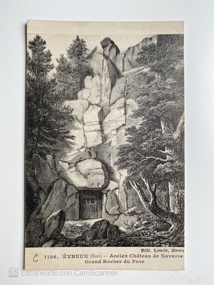 Postais: TARJETA POSTAL. FRANCIA. EURE. &Eacute;VREUX. 1186.- ANCIEN CH&Acirc;TEAU DE NAVARRE. GRAND ROCHER DU PARC
