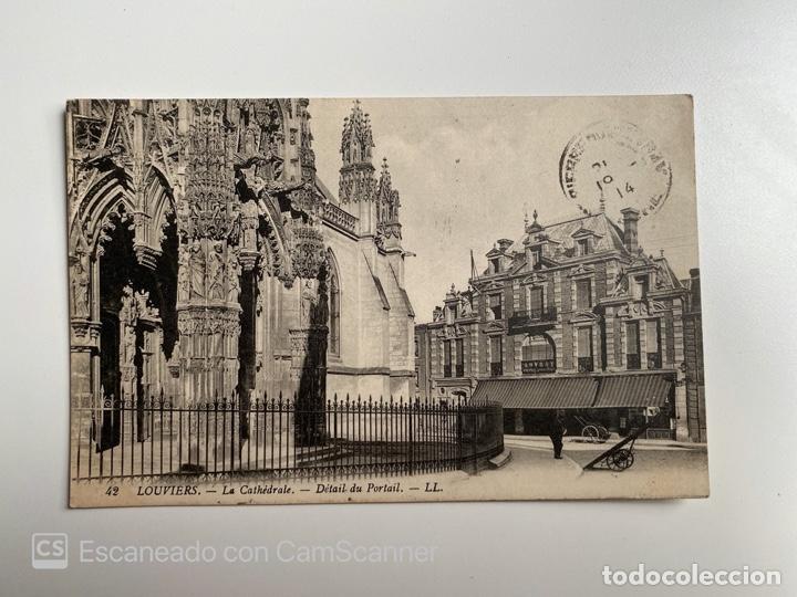 Postais: TARJETA POSTAL. FRANCIA. EURE. LOUVIERS. LA CATH&Eacute;DRALE. DETAIL DU PORTAIL. LL.