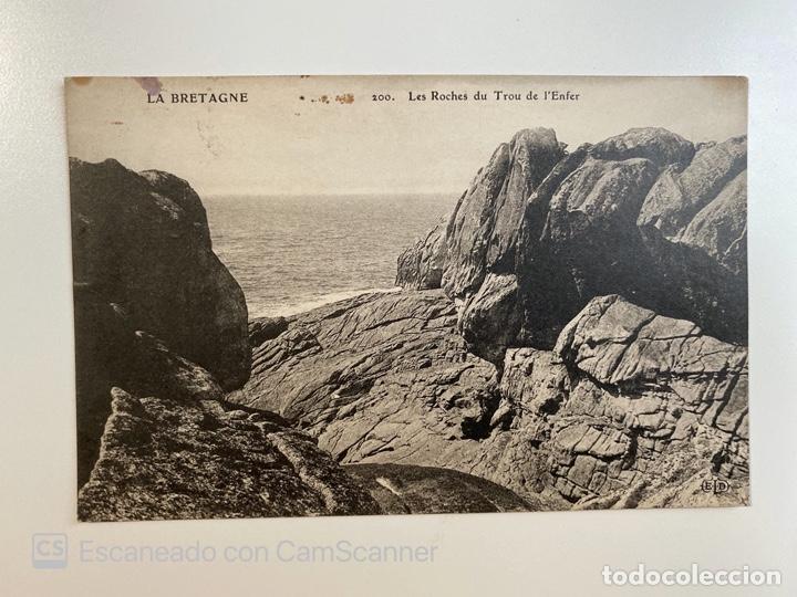 Postkarten: TARJETA POSTAL. FRANCIA. FINIST&Egrave;RE. LA BRETAGNE. 200.- LES ROCHES DU TROU DE L'ENFER