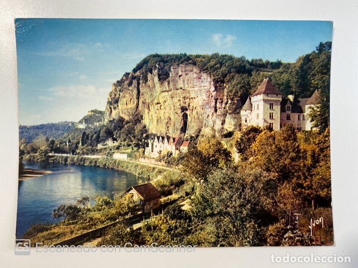 Cartes Postales: TARJETA POSTAL. FRANCIA. DORDOGNE. LA ROQUE-GAGEAC. VEZAC. LE ROCHER ET LE CH&Acirc;TEAU DE LA MALARTRIE