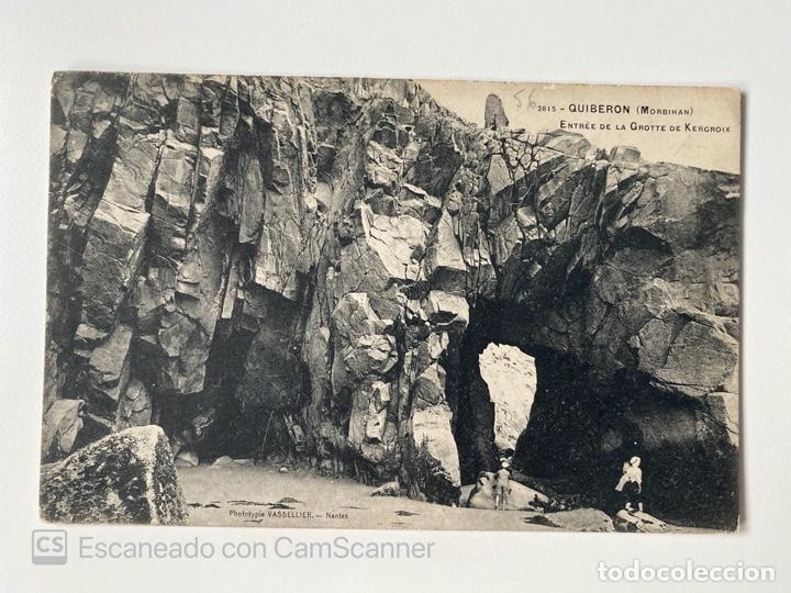 Postales: TARJETA POSTAL. FRANCIA. QUIBERON. ENTREE DE LA GROTTE DE KERGROIX.