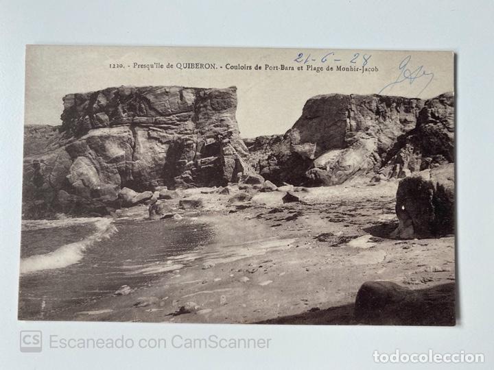 Postales: TARJETA POSTAL. FRANCIA. MORBIHAN. PRESQU'ILE DE QUIBERON.COULOIRS DE PORT-BARA ET PLAGE MOHIR-JACOB