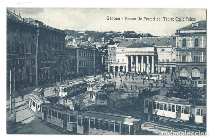 Postales: CARTOLINA POSTALE- GENOVA.- PIAZZA DE FERRARI COL TEATRO CARLO FELICE. CALI N&ordm; 41388- ITALIA