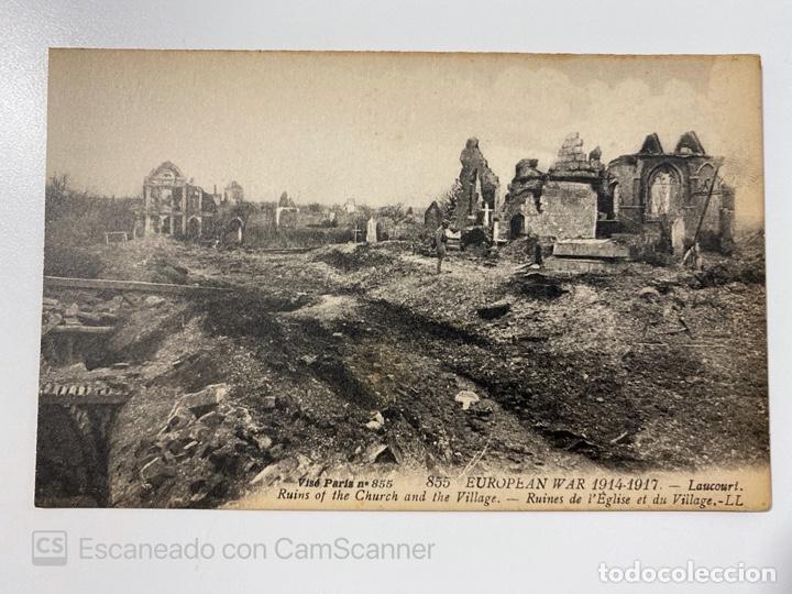 Postales: TARJETA POSTAL. FRANCIA. EUROPEAN WAR 1914. RUINES DE L'EGLISE ET DU VILLAGE. 855.-LL