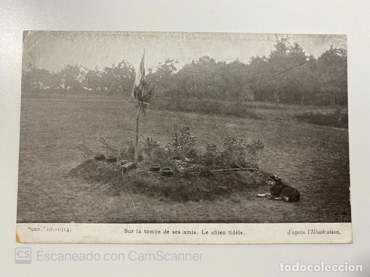 Postales: TARJETA POSTAL. FRANCIA. SUR LA TOMBE DE SES AMIS. LE CHUEN FID&Egrave;LE. 1914.