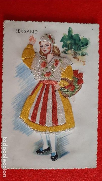 Cartes Postales: POSTAL BORDADA A MANO LEKSAND SUECIA ORIGINAL , BOR90