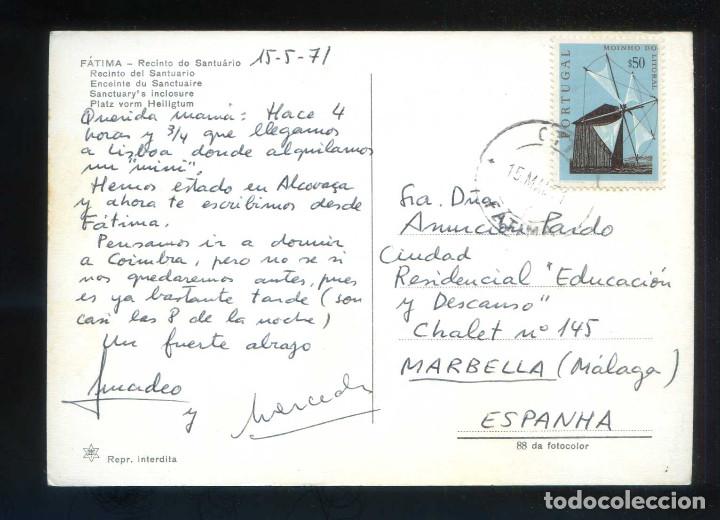 Postales: Portugal. F&aacute;tima. Circulada 1971. - Foto 2