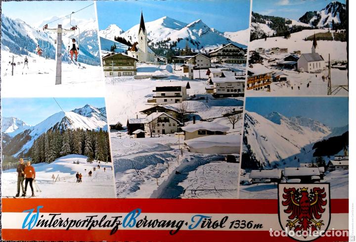 Postales: Berwang (Tirol). Vistas estaci&oacute;n esqu&iacute;. Usada con sello. Color