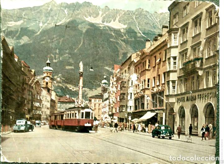 Postkarten: Innsbruck. Calle Mar&iacute;a Teresa. Animada. Usada con sello. Color. Ver foto