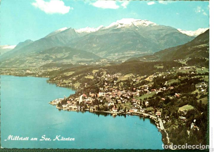 Postales: K&auml;rnten (Austria). Vista del lago Millstatt. Usadar con sello. Color