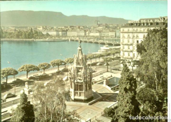 Postales: Ginebra. 2972 Monumento Bruswick y la rada. Nueva. Color