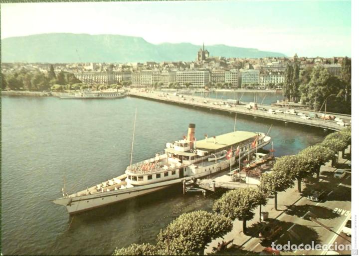 Postales: Ginebra. 5524 Barco-sal&oacute;n La Suisse. Nueva. Color