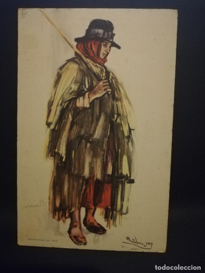 Postcards: TARJETA POSTAL. PORTUGAL. COSTUMES PORTUGUESES. SERIE B. N&ordm; 9. MINHO. PASTORA COM PALHO&Ccedil;A. VER.