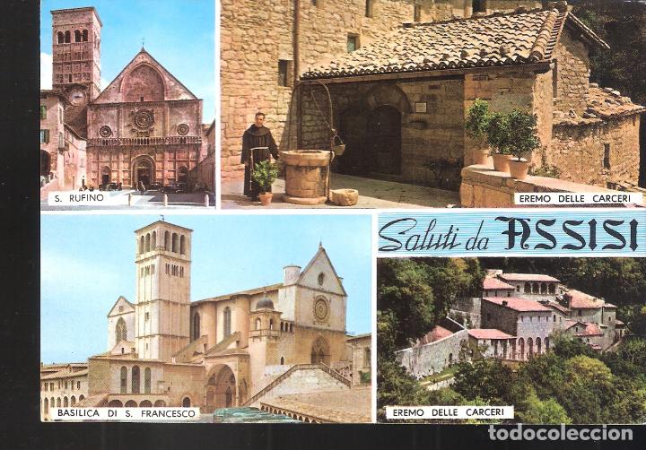 Cartoline: Salute da Assisi. S. Rufino. Eremo delle Carceri. S.Franchesco. Recuerdo de As&iacute;s. Italia.