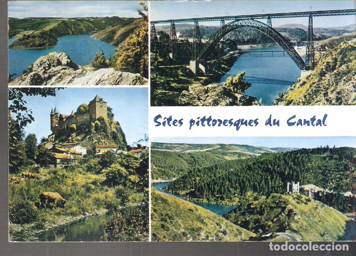 Cartoline: Sites Pittoresques du Cantal.Mallet. Sailhant.Garabit.Alleucze. Fechada y sellada en 1970.Francia.