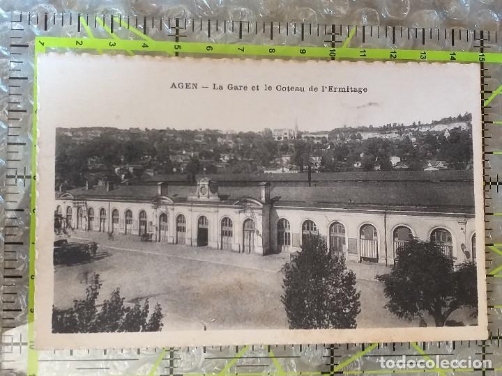 Postales: POSTAL FRANCIA 1938 CIRCULADA Y SELLADA / AGEN - LA GARE ET LE COTEAU DE L`ERMITAGE
