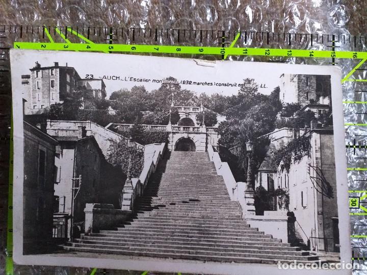 Postais: POSTAL FRANCIA 1935 CIRCULADA Y SELLADA / 23. AUCH- L&acute;SCALIER MONUMENTAL / DOBLE MATASELLOS