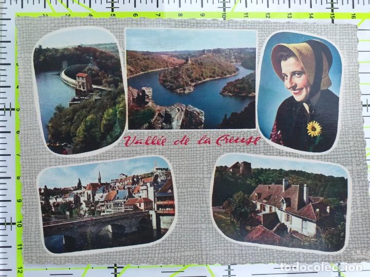 Postkarten: POSTAL FRANCiA 1962 CIRCULADA Y SELLADA / VALL&Eacute;E DE LA CREUSE / DOBLE MATASELLOS