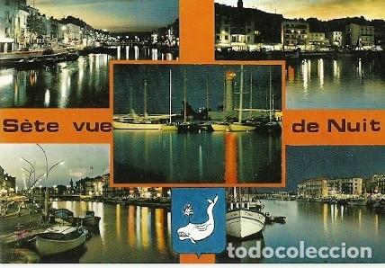 Postales: POSTAL A COLOR SETE HEREAULT LES QUAIS VUS DE NUIT - Foto 1