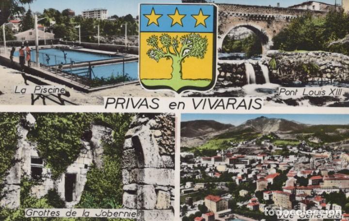 Postais: POSTAL FRANCIA - PRIVAS EN VIVARAIS - LA PISCINE - PONT LOUIS XIII - GROTTES - VUE GENERALE