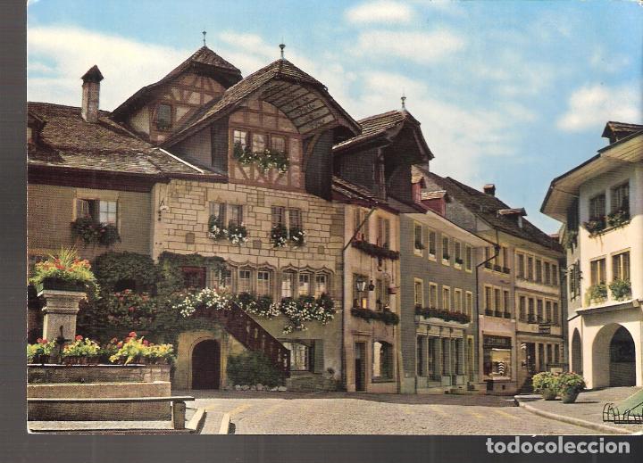 Postales: Morat R&uuml;benloch. Suiza. Fechada en 1963.